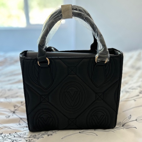 NWT Valentino Orlando Italy Design Monogram Small Tote Shoulder Bag LOGO Strap - Picture 4 of 12